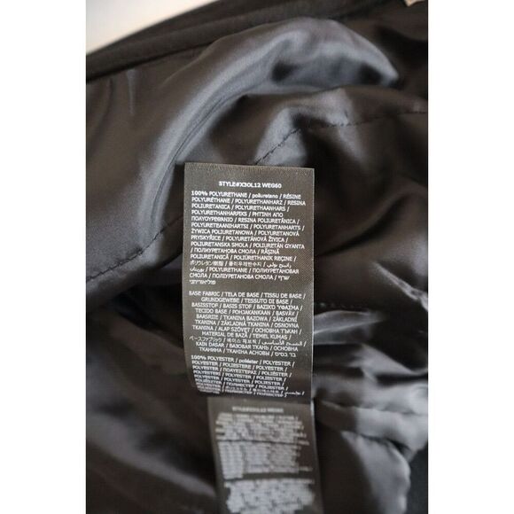 GUESS Men's Sz S Jet Black Faux-Leather Detachable-Hood Motorcycle Jacket - Picture 12 of 13